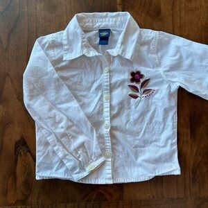 Oshkosh Kids 100% Cotton White Long Sleeve Button Up 4T
